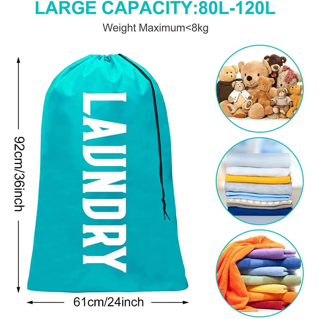 1pcs Large Capacity Travel Laundry Bags Solid Color Dirty Clothes Organizer Durable Storage Bag Portable Drawstring Bag