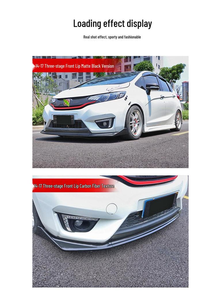 2014-2017 Fit Front Lip & RS Rear Spoiler Kit: Includes Rear Bumper & Diffuser