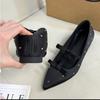 New Inner Height Increase 5cm Polka Dot Satin Pointed Shoes Bow Commuting Versatile Temperament Small Single Shoes Women