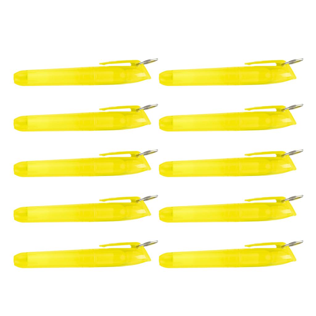 10Pcs Colorful Highlighter with Metal Round Keyring Chisel Tip Marker Pen Quick Drying for Scrapbooking Calendar Journal