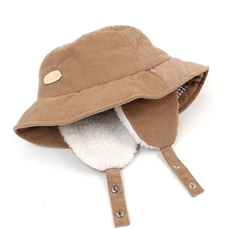 Universal Chemistry Beige Corduroy Earflap Bucket Hat