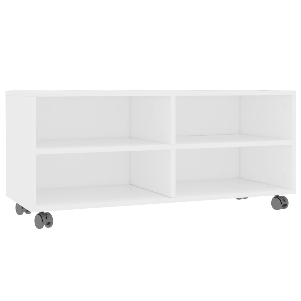 TV-Ständer mit Rollen Weiß 90 x 35 x 35 cm Spanplatte