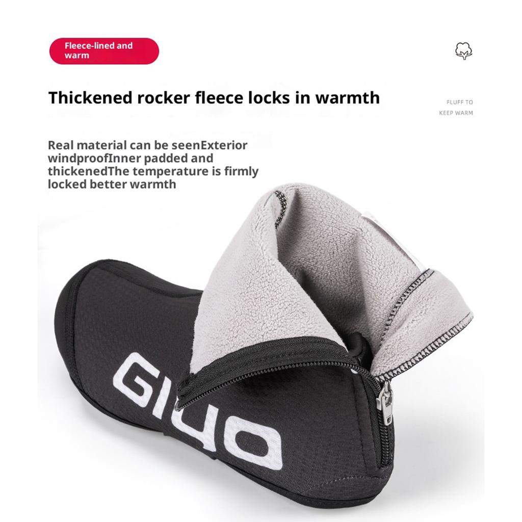 Cycling Shoes Cover Fleece-Lined Winter Warm Overshoes Waterproof Windproof Thermal Booties for MTB Road Cycling Shoes