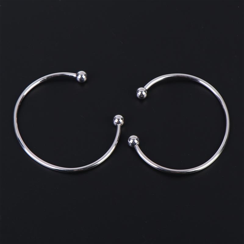 2 Bucăți Brățară Manșetă Deschisă din Oțel Inoxidabil Sârmă Goală Pentru Accesorii de Realizare Bijuterii DIY Charmuri cu Mărgele Reglabil