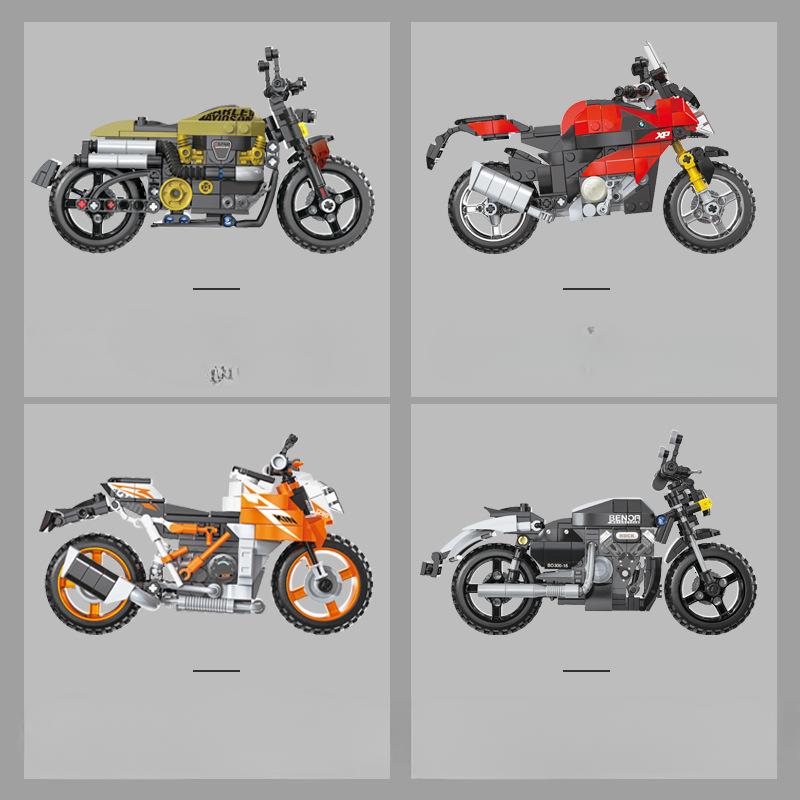 KAZI 6127 Fast Motorcycle Motorcycle Racing Off-road Car Boy Building Block Toy NO BOX