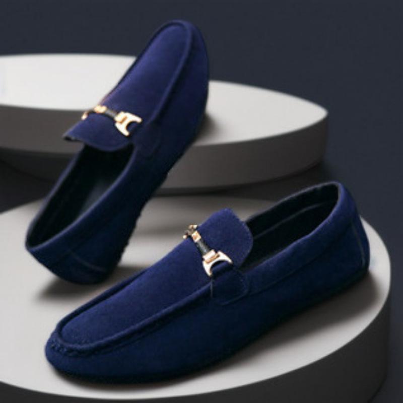 Spring Red Suede Loafers Men Leather Men's Casual Shoes Slip On Walking Driving Shoes for Men Moccasins Soft Man Flat Shoes