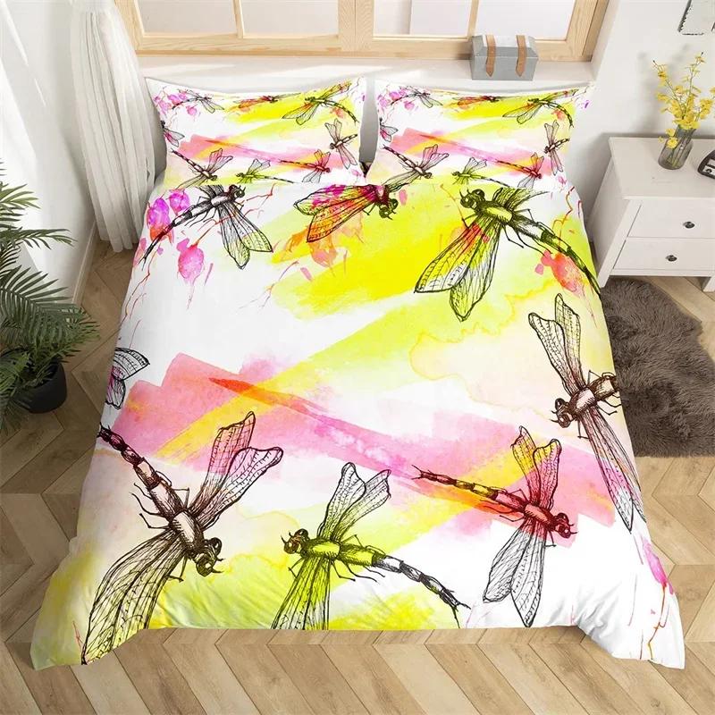 Comforter Dragonfly Single Twin King Girls Dandelion Bedding Set Butterflies Botanical Floral Comforter For Women Room