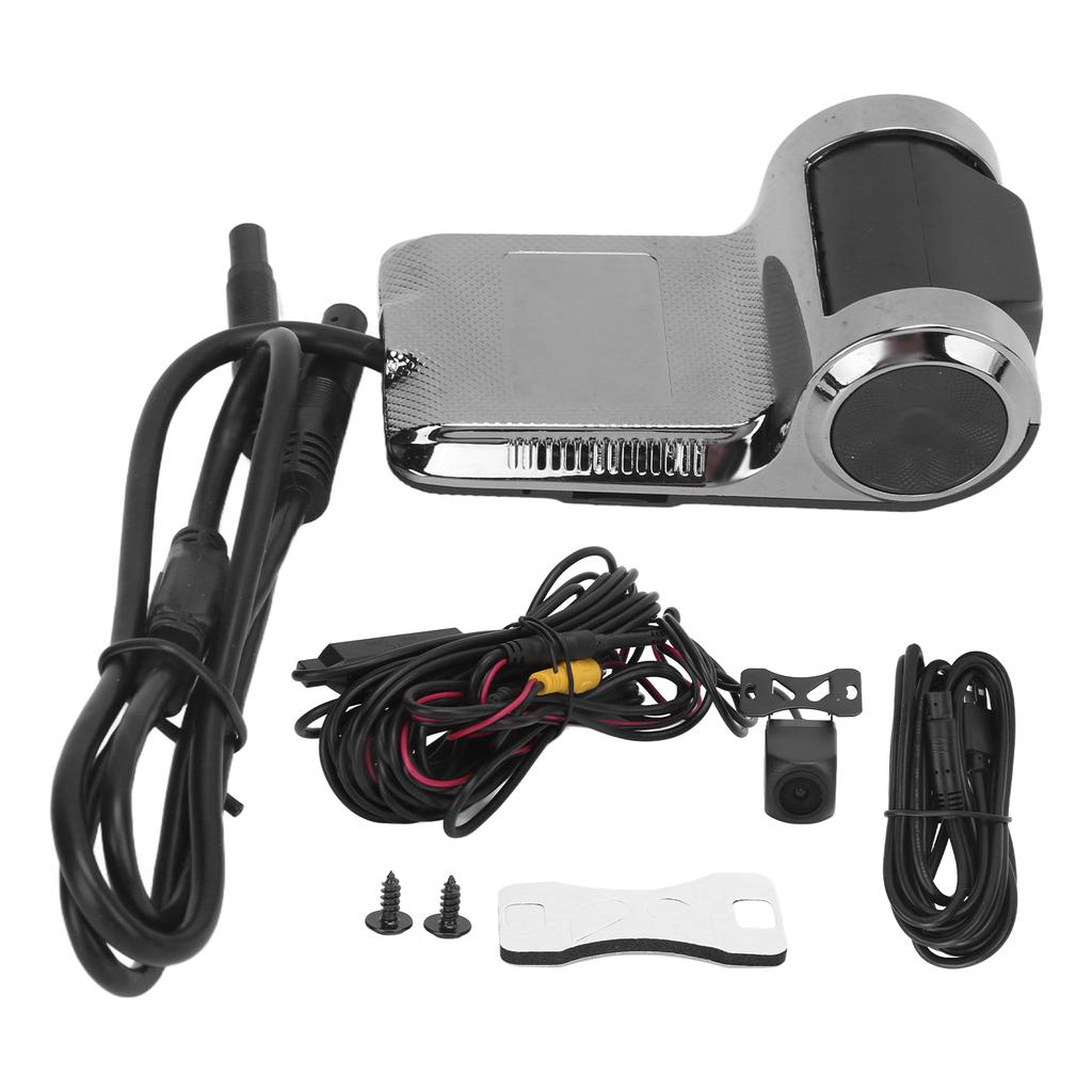 Car USB Dash Cam HD Driving Recorder DVR ADAS Front Rear Dual Lenses Motion Detection Universal for Android Navigation