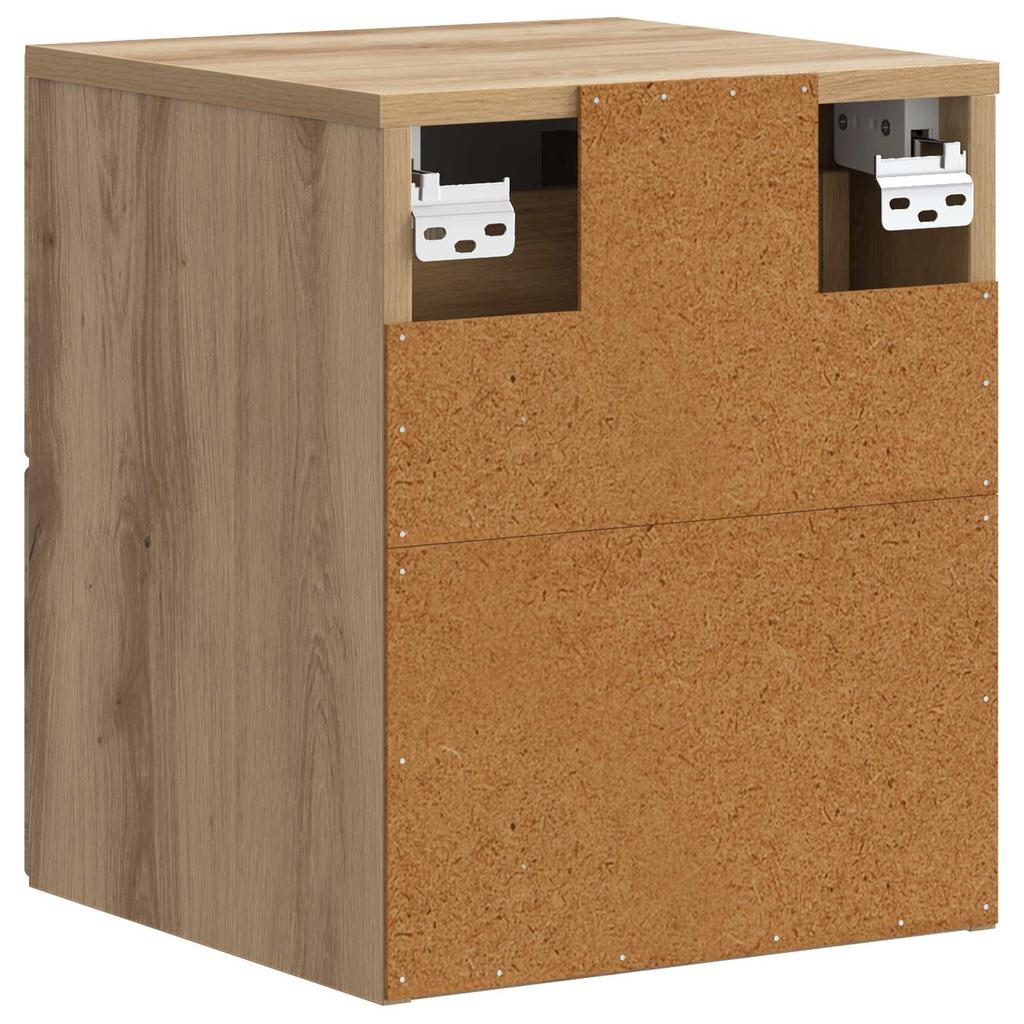 Wall Mounted Nightstand 2 Pcs Artisan Oak 34.5 X 33 X 40 Cm