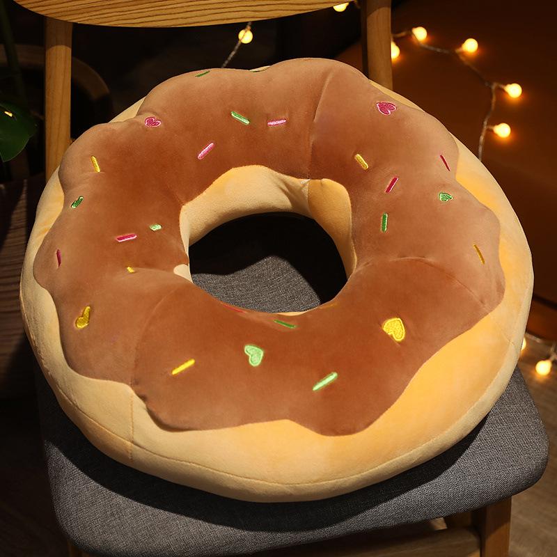 

Chocolate Donut Plush Pillow - Cute & Comfy Nap or Lumbar Support for Office & Sofa 45cm 0.5kg