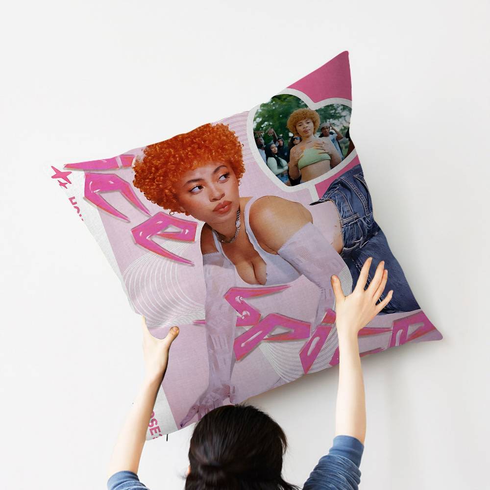 I-Ice S-Spice Rapper Pillow Covers Cartoon Sofa Decorative Home Double-sided Printing Short Plush Cute Cushion Cover