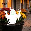 Pathway Decoration Stakes Halloween Ghost Garden Stake, Spooky Glow-in-The-Dark Yard Sign, Pumpkin Scarecrow Acrylic for Lawn Front Courtyard
