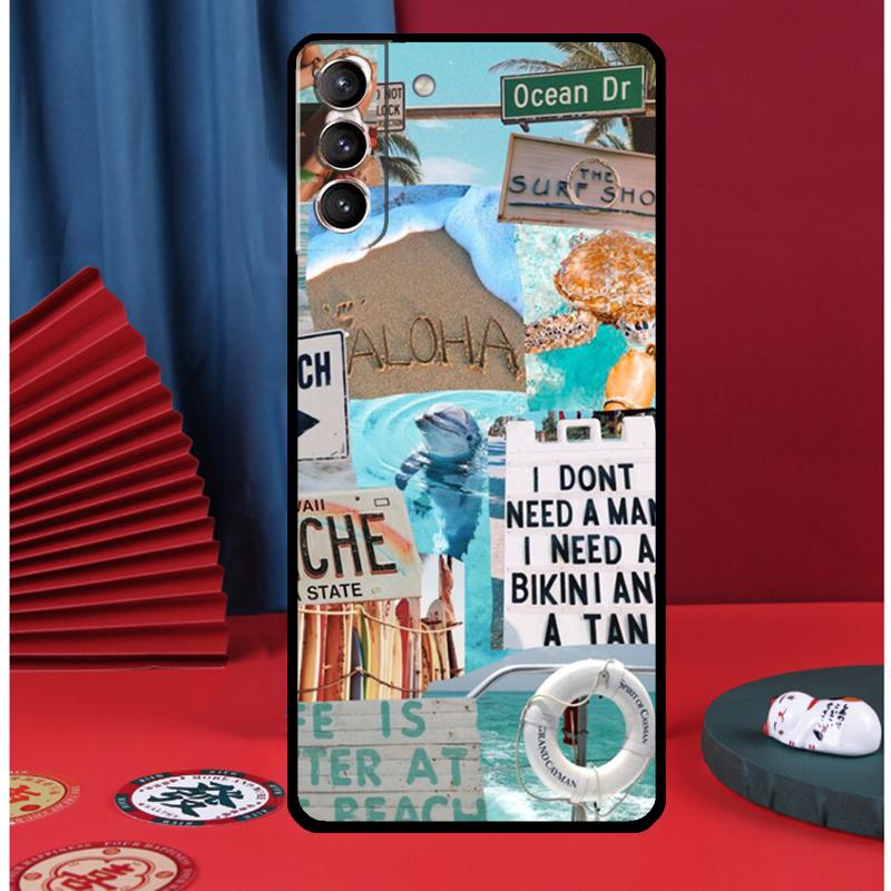 Summer Beach Collage Phone Case For Samsung Galaxy S24 Ultra S9 S10 S20 S21 S22 Plus S23 FE S25 Ultra Back Cover