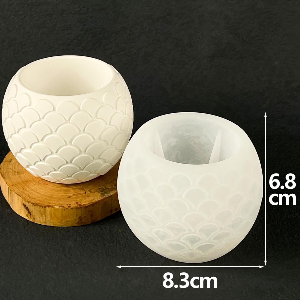 

Силиконовые формы для цветочного горшка в виде рыбьей чешуи, новая ваза, коробка для хранения ювелирных изделий, банка для ароматических свечей, цементная бетонная смоляная форма, сделай сам, домашний декор