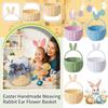 Handmade Woven Ear Flower Basket, Eco-friendly Paper Rope Creative Storage Basket