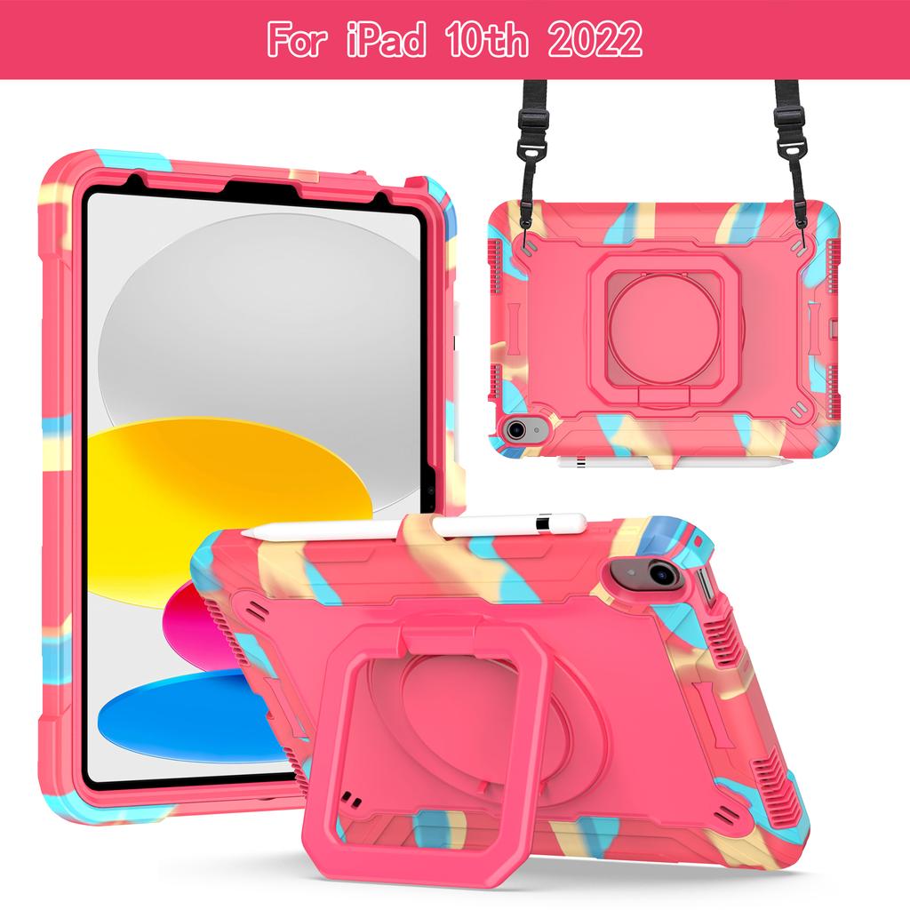 Stand Case Universal for IPad A16 2025 11th 10.9 2022 10thGen A3354 A3355 A3356 A2757 A2777 A2696 360 Rotating Handle Grip Cover
