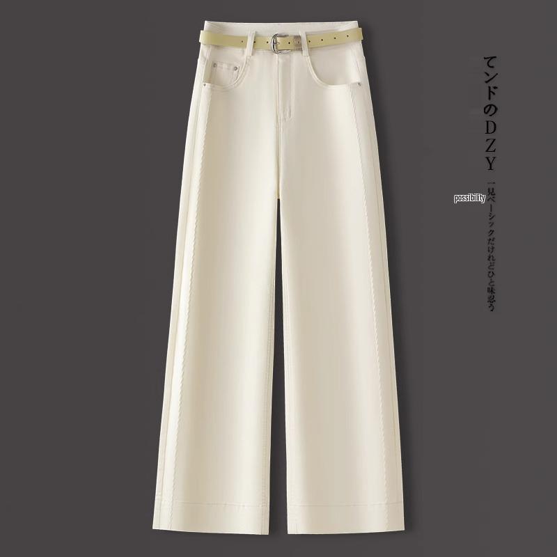 Dámské růžové džínové kalhoty se širokými nohavicemi: Drobná postava, rovné nohavice, móda jaro/podzim 2025