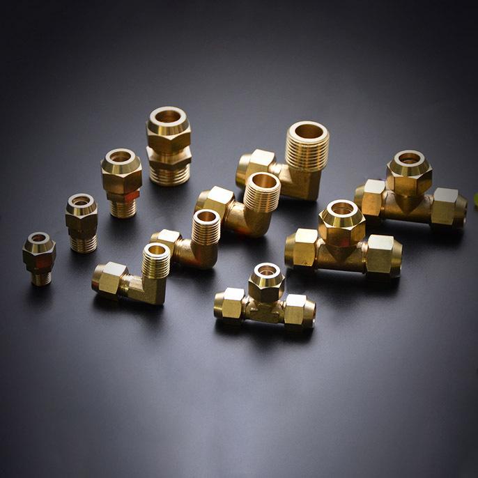 Yiqianyuan Brass Flare Tee Fitting Copper Expansion Flared Adapter Connector Flare Tee Tube Fitting Adapeter For Air Conditioner