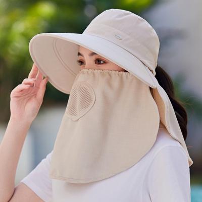 Women'S Uv Protection Full Face Covering Sun Hat Outdoor Windproof Neck Tea Picking Hat Shading Shawl Sun Protection Hat