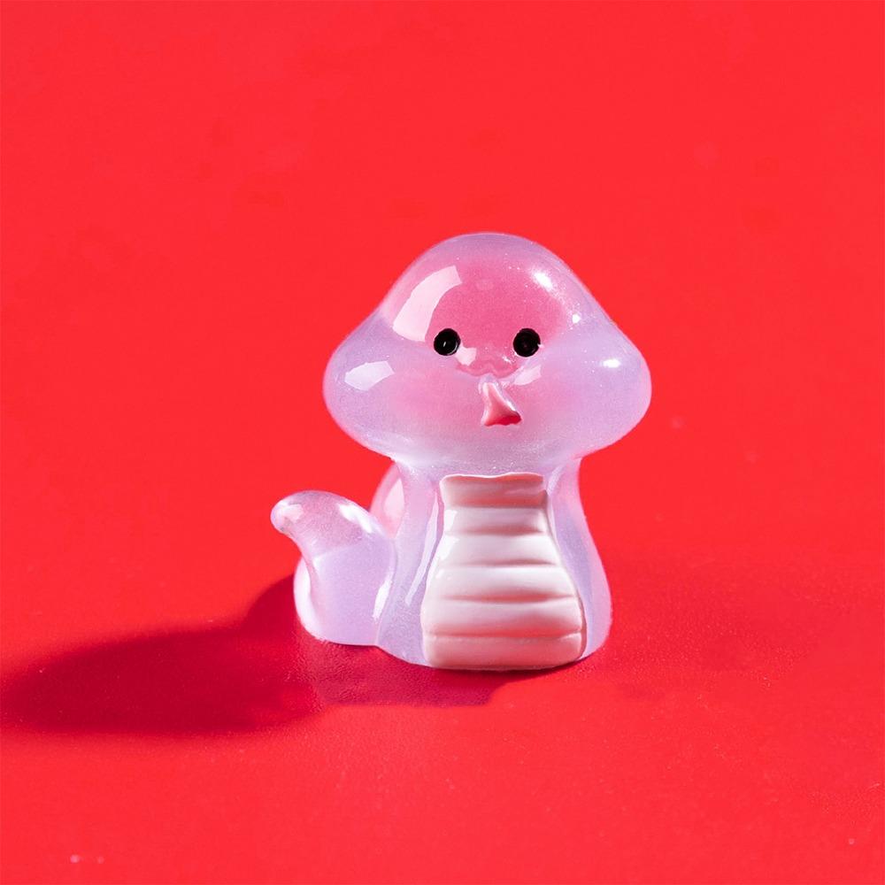 

Светящаяся в темноте новогодняя фигурка змеи на удачу, маленькое украшение в виде змеи, украшение для Праздника Весны светло-фиолетовый