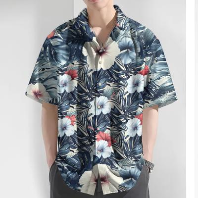 Moda de Verão Camisa Masculina Flor de Praia Estampa 3D Camisas Havaianas Para Homens Roupa Casual Novo