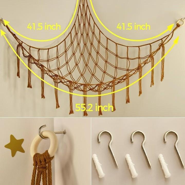 Large Plush Toy Hammock Net for Stuffed Animal Storage In Children's Bedrooms