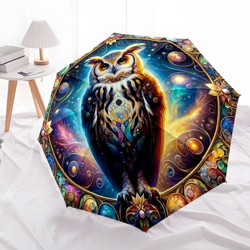 Magic Owl Wizard Umbrella Automatic Open/close, Sturdy Iron Frame & 8-Rib Structure, Umbrella for Women & Men, Christmas Gift
