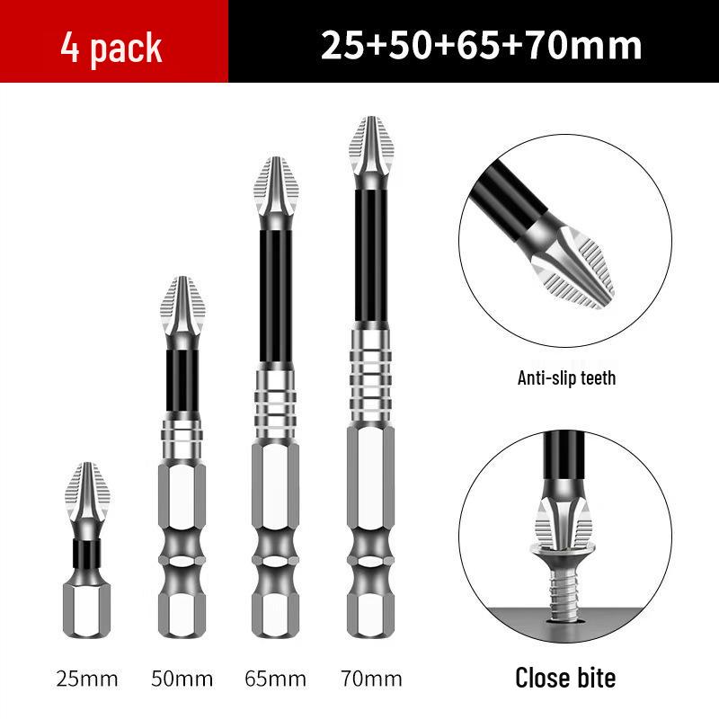 K5 Anti-Slip Shock-Resistant Phillips Screwdriver Bit Set - Strong Magnetic, High Hardness, High Torque.