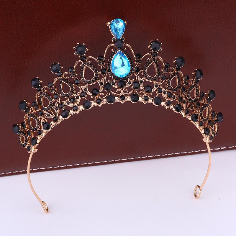 Retro Bridal Crown Tiara Princess Prom Party Queen Hair Crown Alloy Rhinestone Crown