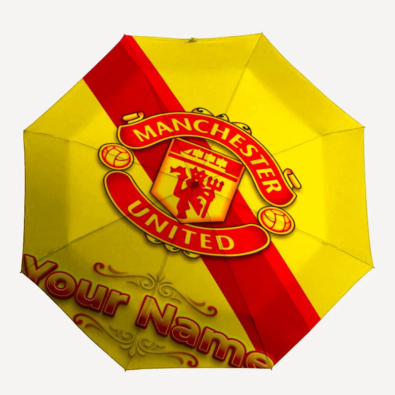 Personalized Name M-Manchester Print Umbrella, UV Shielding. It Has Eight Sturdy Ribs for Outdoor Use And Perfect As a Holiday Gift