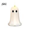 Indoor Festive Atmosphere Lamp Halloween Ghost Flameless Candles, Battery Operated LED Flickering Light, Real Themed Home Decorations Wax Cute