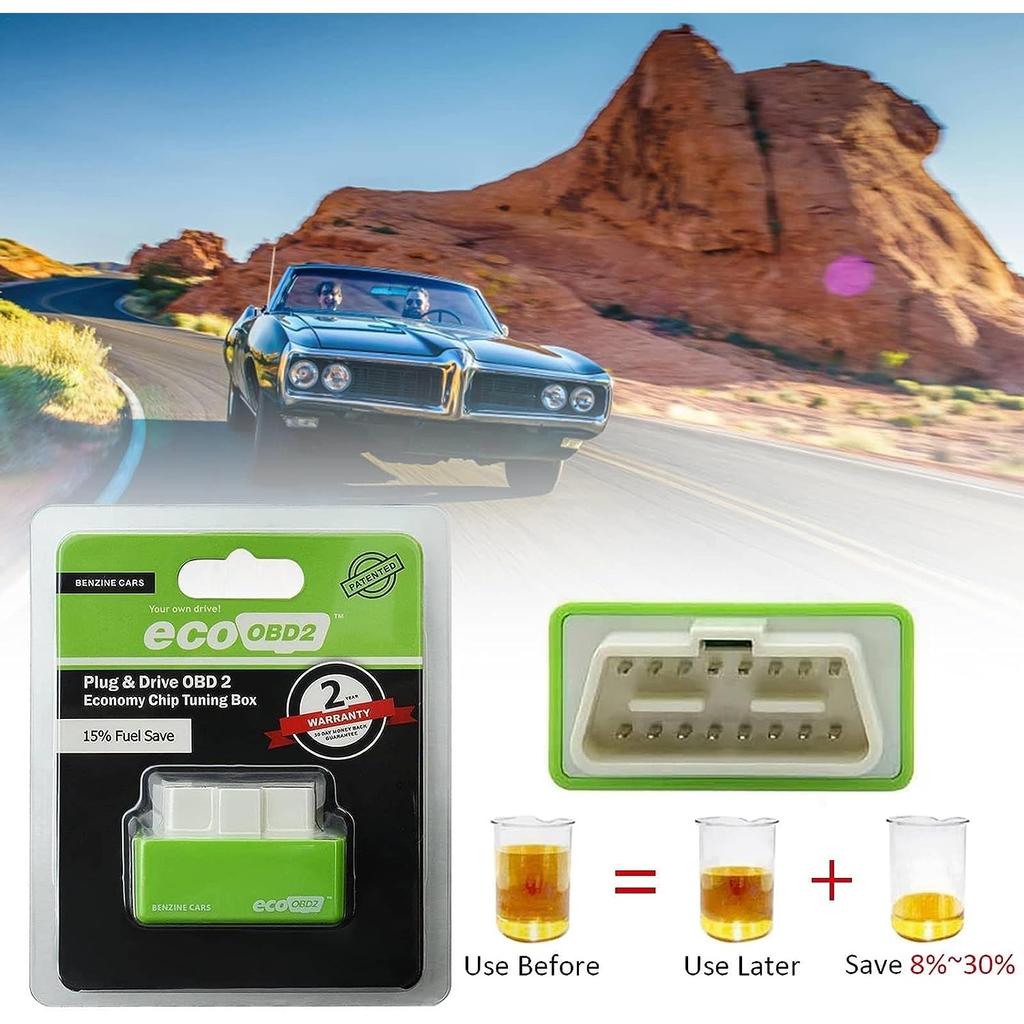 Car Fuel Saver, Professional Fuel Saving Device with OBD2 Protocol, Plug and Drive 15 Car Eco Pro Saver for Self-Propelled Drives, Long Travel