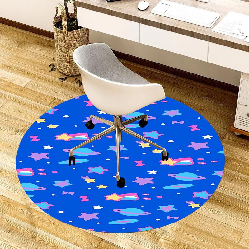 1pc Office Carpet Chair Mats Space Stars Planets Universe Pattern Perfect for Decorating Office Chairs, Living Rooms, Or Bedrooms