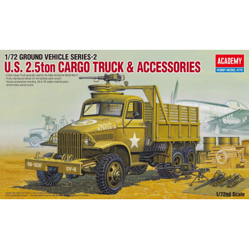 

Academy 1/72 Scale Ground Vehicle Series 2 US Army 2.5t Cargo Truck Set Plastic Model
