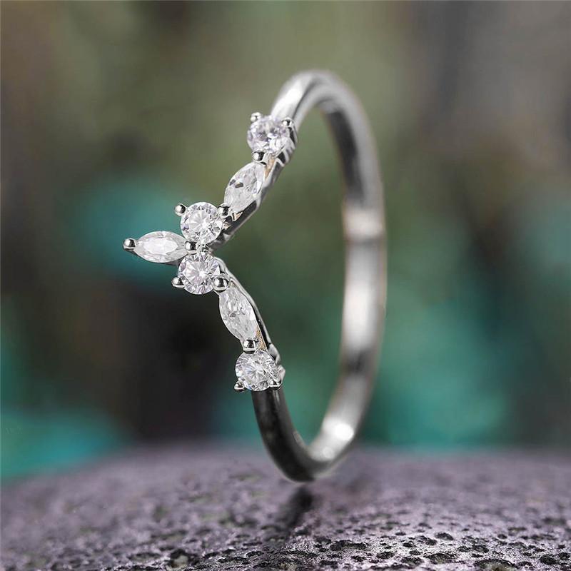 Statement Jewelry Basic Simple V Shaped Finger Finger Ring Women Delicate Accessories Cubic Zirconia Gathering Gathering DramaticSimple Rings 6