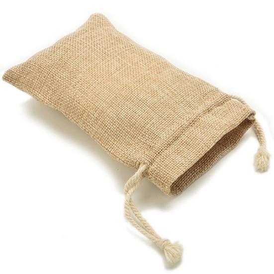 5Pcs Mini Rustic Burlap Bag Drawstring Wedding Party Favor Vintage Sack Pouch