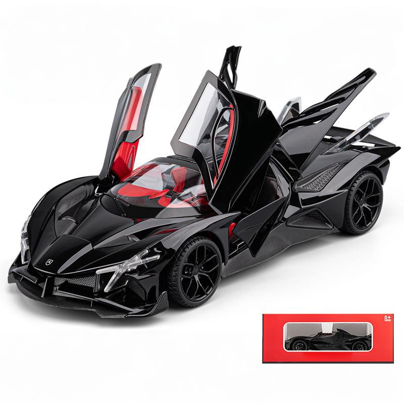 1/18 Apollo Project EVO Supercar Diecast Alloy Metal Model Toy Car Sound & Light High Simulation Home Decorations Birthday Gifts