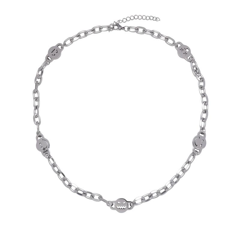 

Trend emoji thick chain ins cold wind hip hop cool necklace titanium steel necklace men s collarbone chain jewelry