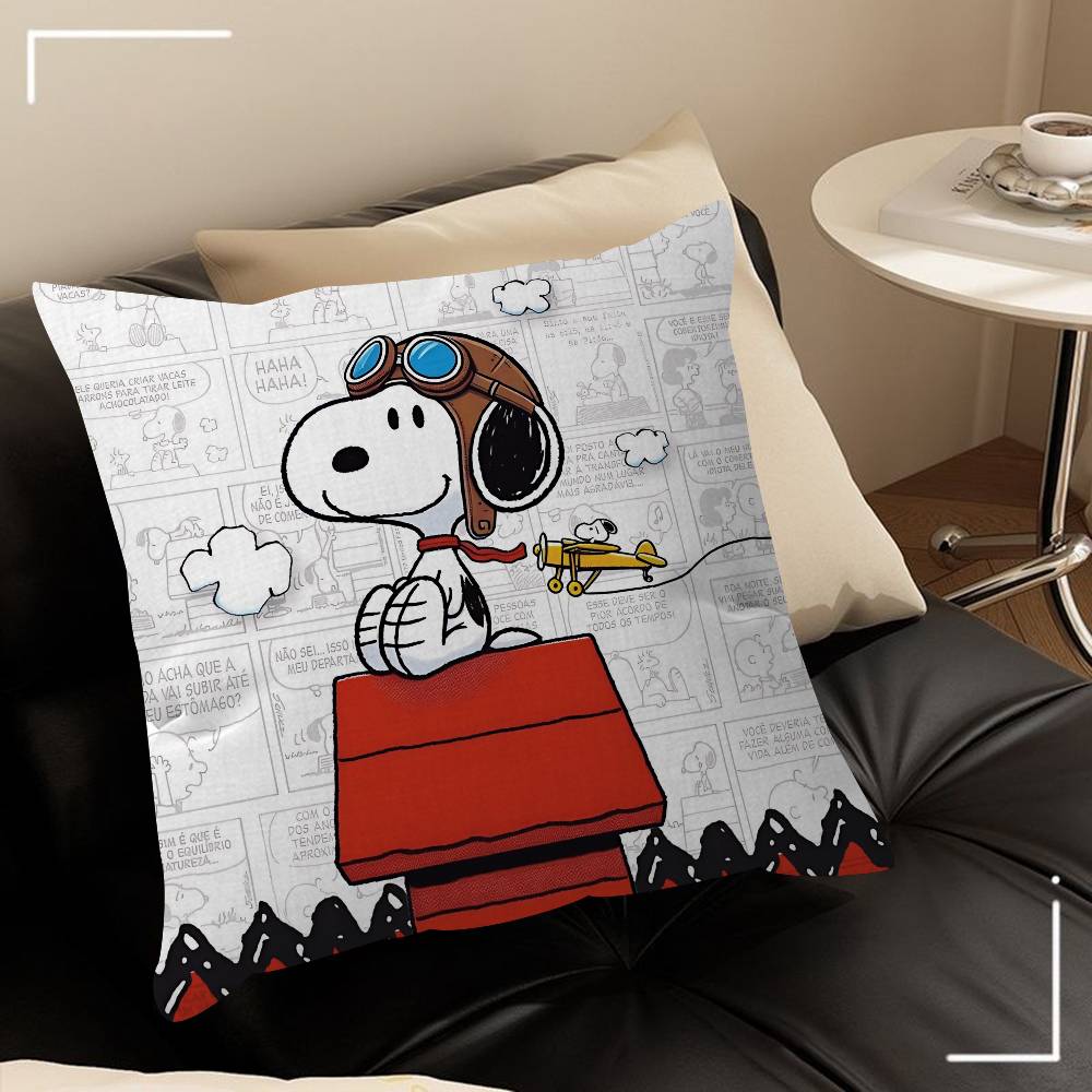 Cartone animato S-Snoopys Cane carino   Federa per cuscino 30x50 Poliestere Cuscini da divano Cuscini decorativi da lancio Decorazione per la casa Federa