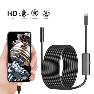 Endoskopická kamera 2.0Mp HD boroskop s 8 nastavitelnými LED světly 8 mm vodotěsná inspekční kamera IP68 podporuje systém iOS