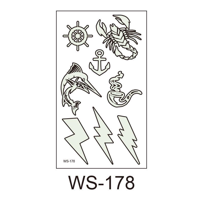 Elektrische Silbe, wasserdichter blauer, im Dunkeln leuchtender Tattoo-Aufkleber, kleiner frischer Regenbogen-Tattoo-Aufkleber, Party-Gesichtsaufkleber