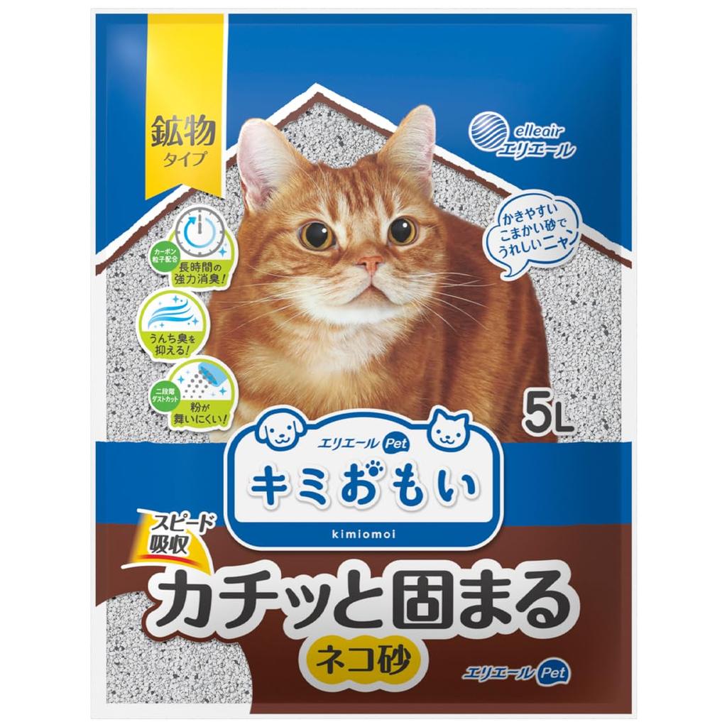Elleair Pet Elleair Pet Kimi Omoi Kachitto Clumping Cat Litter 5L