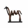 Abstract Horse Sculpture with Base Artistic Openwork Figurine Modern for Living Room, Shelf