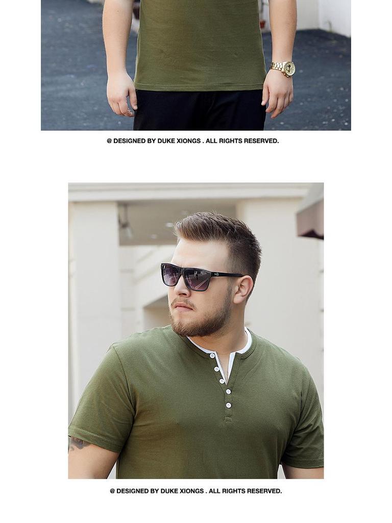 Men's 8XL Trendy V-Neck Short-Sleeve T-Shirt, Korean Style