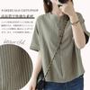 Short Round Body Office Summer [Narebualo Cietupoop] Shirts, Blouses, Women's Tops, Sleeves, Neck, Buttons, Stripes, Layering, Thin, Versatile,
