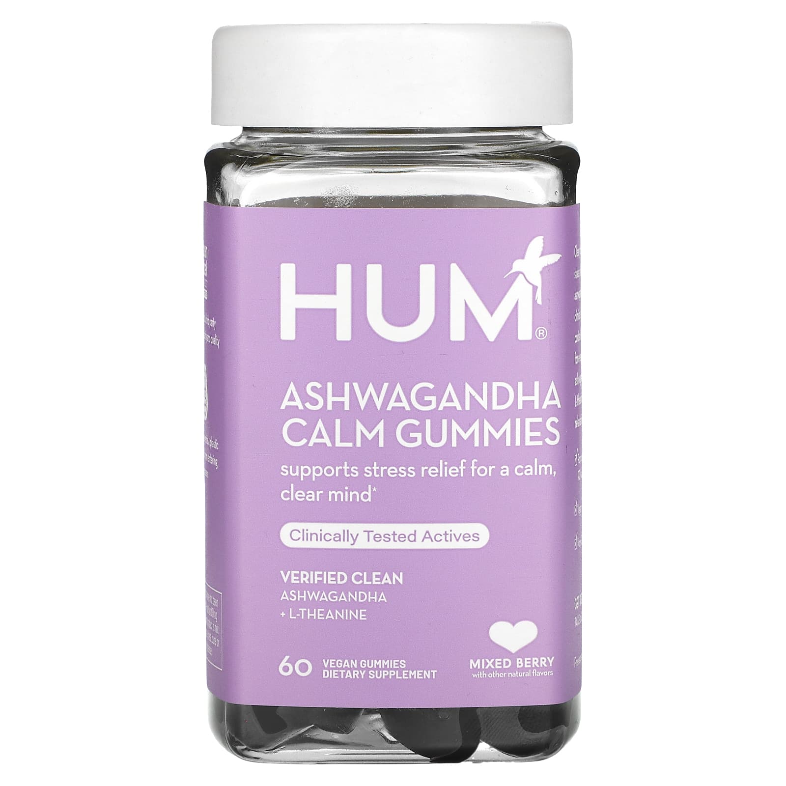 

Ashwagandha Calm Gummies, Mixed Berry, Vegan Gummies 60 Pieces