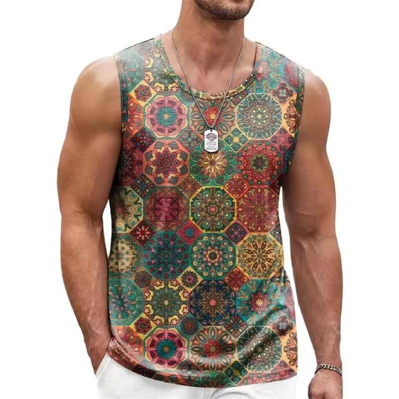 

Mens Retro Ethnic Graphic Tank Tops 2025 Summer Women s Casual 3D Printed Quick-drying Sleeveless Vest T-shirts Fashion Tees 5XL