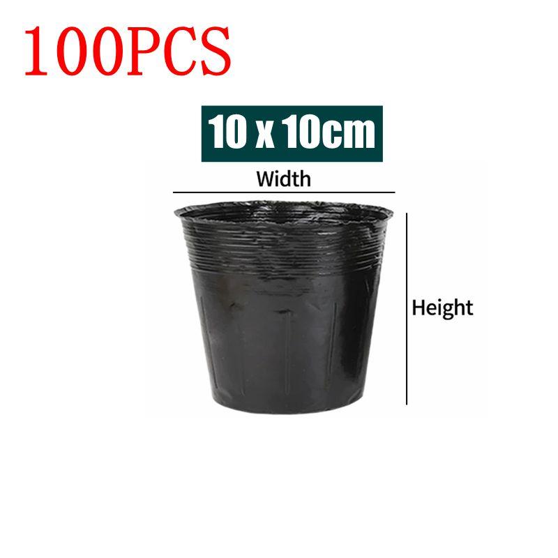 10/50/100Pcs Nursery Pot Garden Plastic Plant Seedling Cup Disposable Nutrient Bag Thickened Black Flowerpot Nutritional Bowl