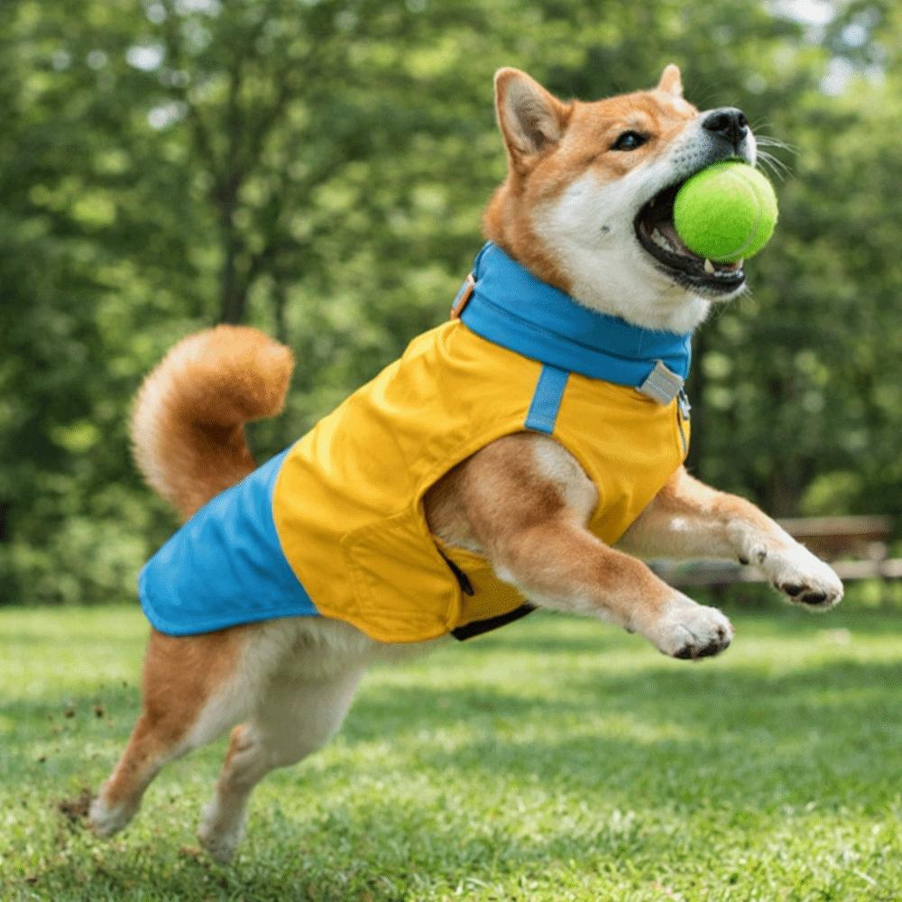 Adjustable Dog Rain Jacket Windproof Dog Rain Cloak Pet Waterproof Clothes  Night Walking