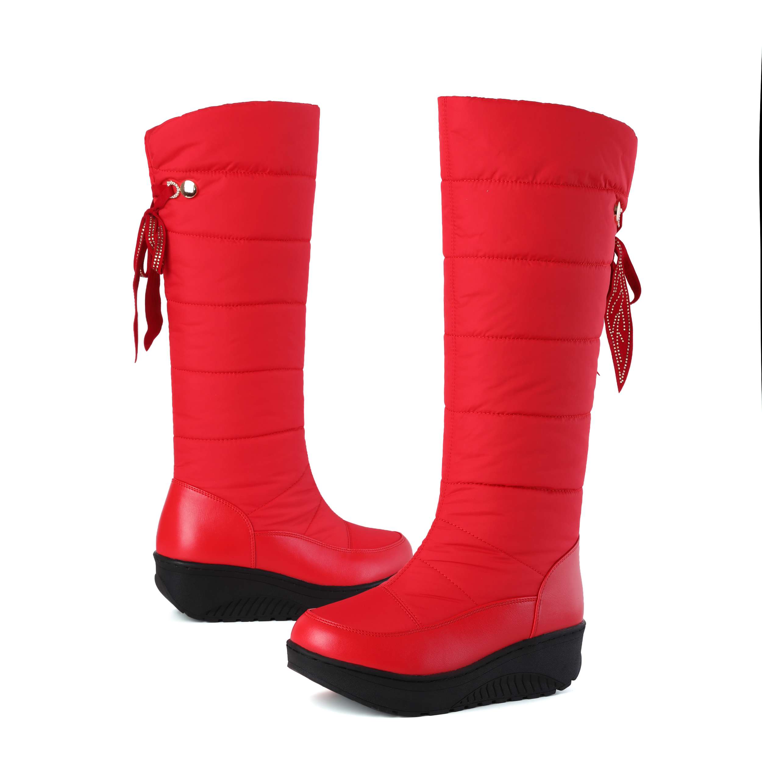 

Ботинки Krazing Pot PU Down, зимняя обувь, устойчивая к холоду, средний каблук, размер 44, зимние ботинки большого размера, застежка-молния, круглый носок, сохраняющий тепло, высокие сапоги 43 красный